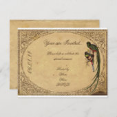 ヴィンテージケツァルバードエレガントパーティの招待状 招待状 (正面/裏面)