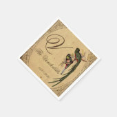 ヴィンテージケツァル結婚バードナプキン スタンダードカクテルナプキン (角)