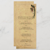 ヴィンテージケツァル鳥エレガントな結婚式メニュー メニュー (正面/裏面)