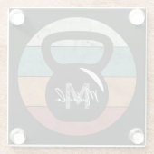 ヴィンテージケトルベルカスタムモノグラム名イニシャル ガラスコースター (裏面)