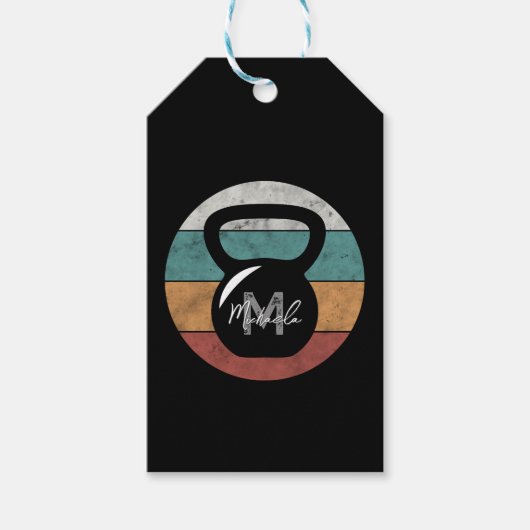 ヴィンテージケトルベルカスタムモノグラム名イニシャル ギフトタグ (正面)