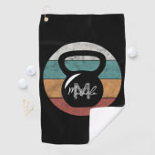 ヴィンテージケトルベルカスタムモノグラム名イニシャル ゴルフタオル (インサイチュ)