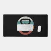 ヴィンテージケトルベルカスタムモノグラム名イニシャル デスクマット (キーボード&マウス)