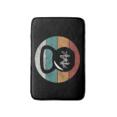 ヴィンテージケトルベルカスタムモノグラム名イニシャル バスマット (正面縦)