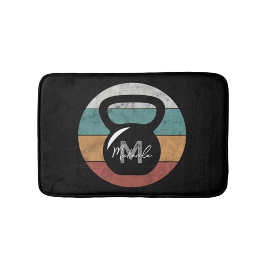 ヴィンテージケトルベルカスタムモノグラム名イニシャル バスマット (正面)