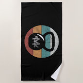 ヴィンテージケトルベルカスタムモノグラム名イニシャル ビーチタオル (正面)