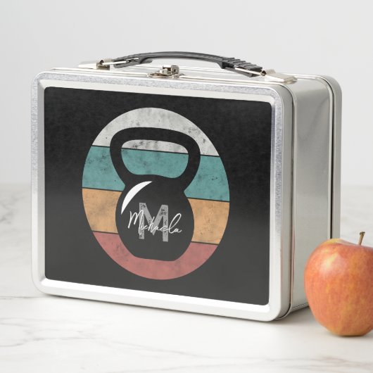 ヴィンテージケトルベルカスタムモノグラム名イニシャル メタルランチボックス (インサイチュ)