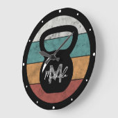 ヴィンテージケトルベルカスタムモノグラム名イニシャル ラージ壁時計 (傾斜)