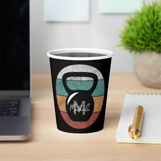 ヴィンテージケトルベルカスタムモノグラム名イニシャル 紙コップ (インサイチュ)