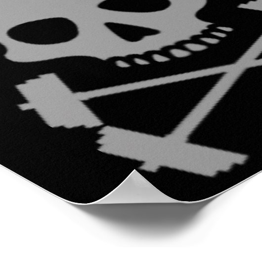 ヴィンテージケトルベルフィットネススカルデザイナートレーニング ポスター (角)