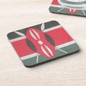 ヴィンテージケニア国旗のハラームデザイン コースター (左側)