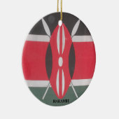 ヴィンテージケニア国旗のハラームデザイン セラミックオーナメント (右)
