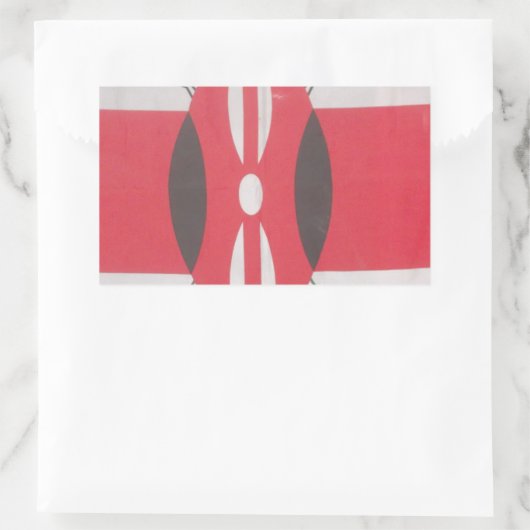 ヴィンテージケニア国旗のハラームデザイン 長方形シール (バッグ)