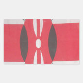 ヴィンテージケニア国旗のハラームデザイン 長方形シール (正面)