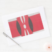 ヴィンテージケニア国旗のハラームデザイン 長方形シール (封筒)