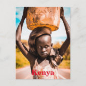 ヴィンテージケニア国旗の旅行観光はがき ポストカード (正面)