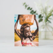 ヴィンテージケニア国旗の旅行観光はがき ポストカード (スタンド正面)