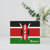 ヴィンテージケニア国旗の旅行観光 ポストカード (スタンド正面)