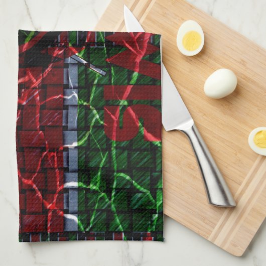 ヴィンテージケニア国旗の色キッチンタオル キッチンタオル (四つ折り)