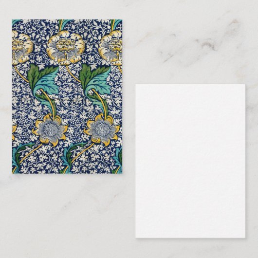 ヴィンテージケネットフローラウィリアムモリスブルー空白の ノートカード (正面/裏面)
