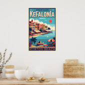 ヴィンテージケファロニアギリシャ旅行土産 ポスター (キッチン)