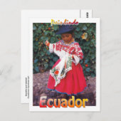 ヴィンテージケフアエクアドルはがき女の子 ポストカード (正面/裏面)