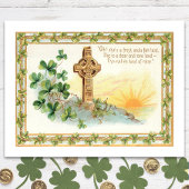 ヴィンテージケルトクロスとシャムロック ポストカード