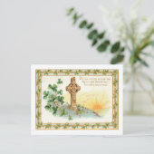 ヴィンテージケルトクロスとシャムロック ポストカード (スタンド正面)