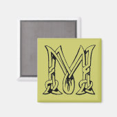 ヴィンテージケルト結び目模様モノグラムレターM マグネット (正面/裏面)