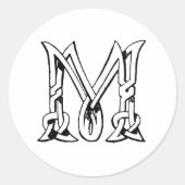 ヴィンテージケルト結び目模様モノグラムレターM ラウンドシール (正面)