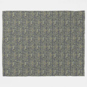 ヴィンテージケルト結び目模様孔雀の鳥のパターンフリーズ フリースブランケット (正面(横))