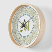 ヴィンテージケルト結び目模様孔雀の鳥のパターンフリーズ 壁時計 (傾斜)