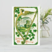 ヴィンテージケルト・ハープ・セント・パトリックの日の挨拶 シーズンカード (スタンド正面)