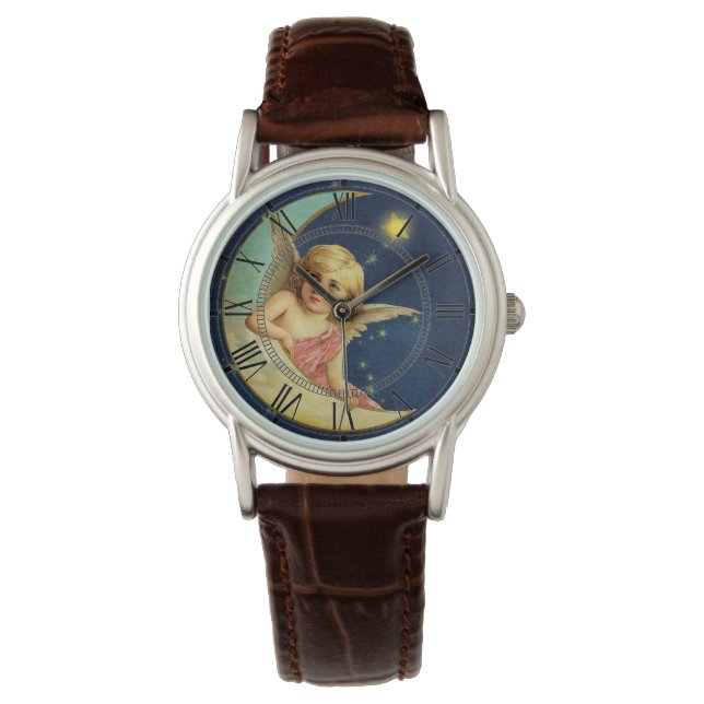 ヴィンテージケルビクレセントムーンブルーナイトスカイエンジェル 腕時計 (正面)