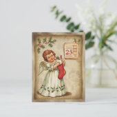 ヴィンテージケルブレッドストッキングクリスマス シーズンポストカード (スタンド正面)