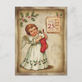 ヴィンテージケルブレッドストッキングクリスマス シーズンポストカード (正面)