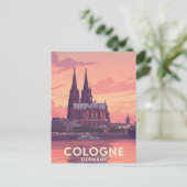 ヴィンテージケルン大聖堂ドイツトラベル ポストカード (スタンド正面)