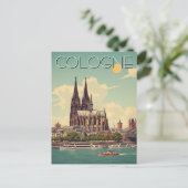 ヴィンテージケルン大聖堂ドイツトラベル ポストカード (スタンド正面)