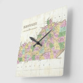 ヴィンテージケンタッキーの地図(1827年) スクエア壁時計 (傾斜)