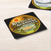 ヴィンテージケンタッキー・ウイスキー・ラベル スクエアペーパーコースター (アングル)