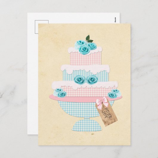 ヴィンテージケーキとバラはがきケーキ シーズンポストカード (正面/裏面)