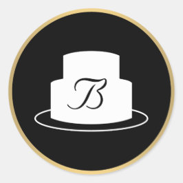 ヴィンテージケーキエンブレムロゴベーカリーIIシール ラウンドシール