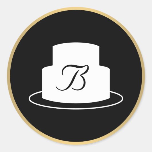 ヴィンテージケーキエンブレムロゴベーカリーIIシール ラウンドシール (正面)