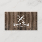 ヴィンテージケーキベーカリーウィスクロゴ素朴ウッド 名刺 (正面)