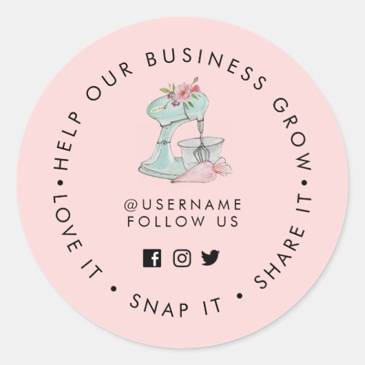 ヴィンテージケーキミキサーベーカリーソーシャルメディ後を追ア ラウンドシール (正面)