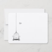 ヴィンテージケージ赤アクセント結婚の感謝 サンキューカード (裏面)