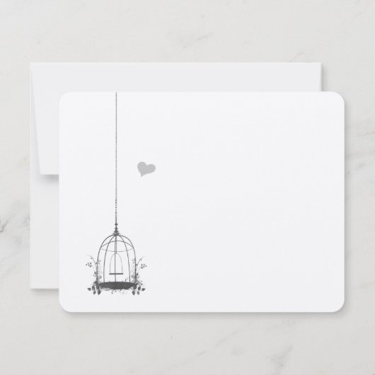 ヴィンテージケージ赤アクセント結婚の感謝 サンキューカード (裏面)