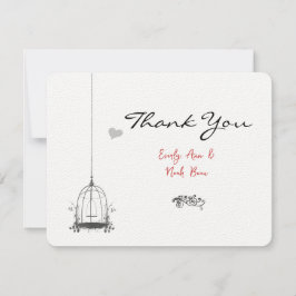 ヴィンテージケージ赤アクセント結婚の感謝 サンキューカード