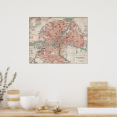 ヴィンテージケーニグスベルグドイツの地図（1905年） ポスター (キッチン)