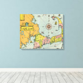 ヴィンテージケープコッドの地図 キャンバスプリント (インサイチュ (ウッドフロア))